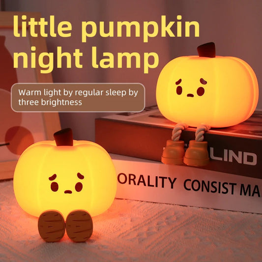 Pompoen Nachtlamp van Siliconen – Kinder Slaaplamp voor op het Nachtkastje